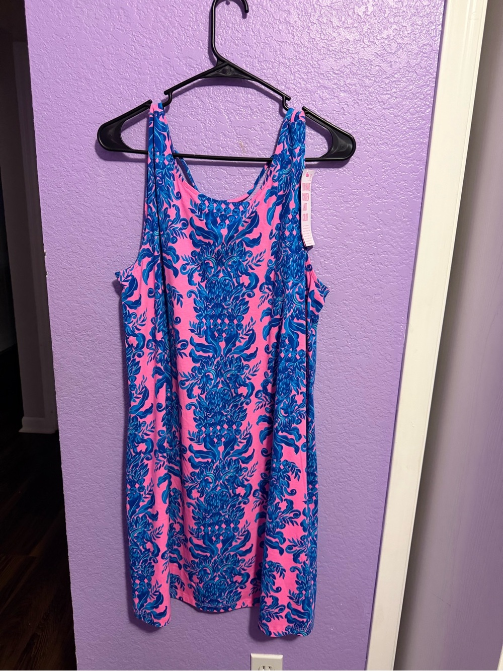 Lilly Pulitzer Pink and Blue Printed Midi Dress